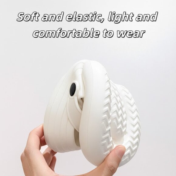 Women's  Lightweight EVA Clogs with Smile Design – Breathable Sli！！WHITE - Picture 3 of 4